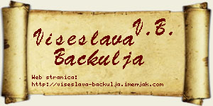 Višeslava Bačkulja vizit kartica
